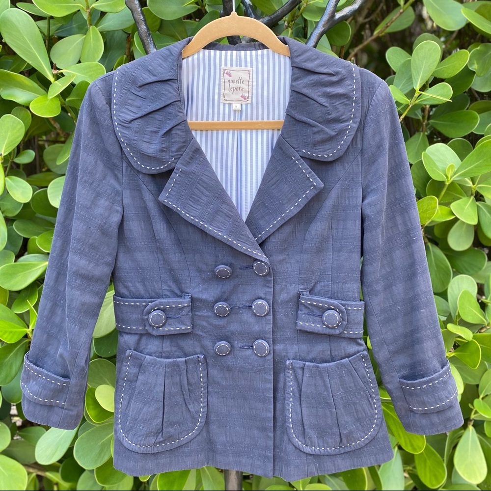 Denim blue Nanette Lepore skirt & jacket.